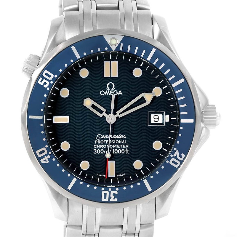 Omega Seamaster 300M Blue Wave Dial Automatic Mens Watch 2531.80.00 SwissWatchExpo