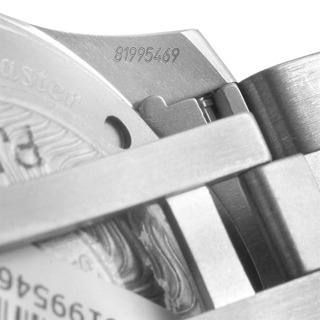 The image shows a close-up of the serial number and part of the clasp of an Omega Seamaster 2269.52.00 Men's Titanium Black Dial 2269.52.00 Men's Titanium Black Dial watch.