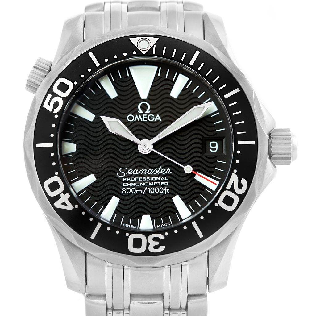 Omega Seamaster Black Wave Dial Midsize 300m Watch 2252.50.00 Box Card ...