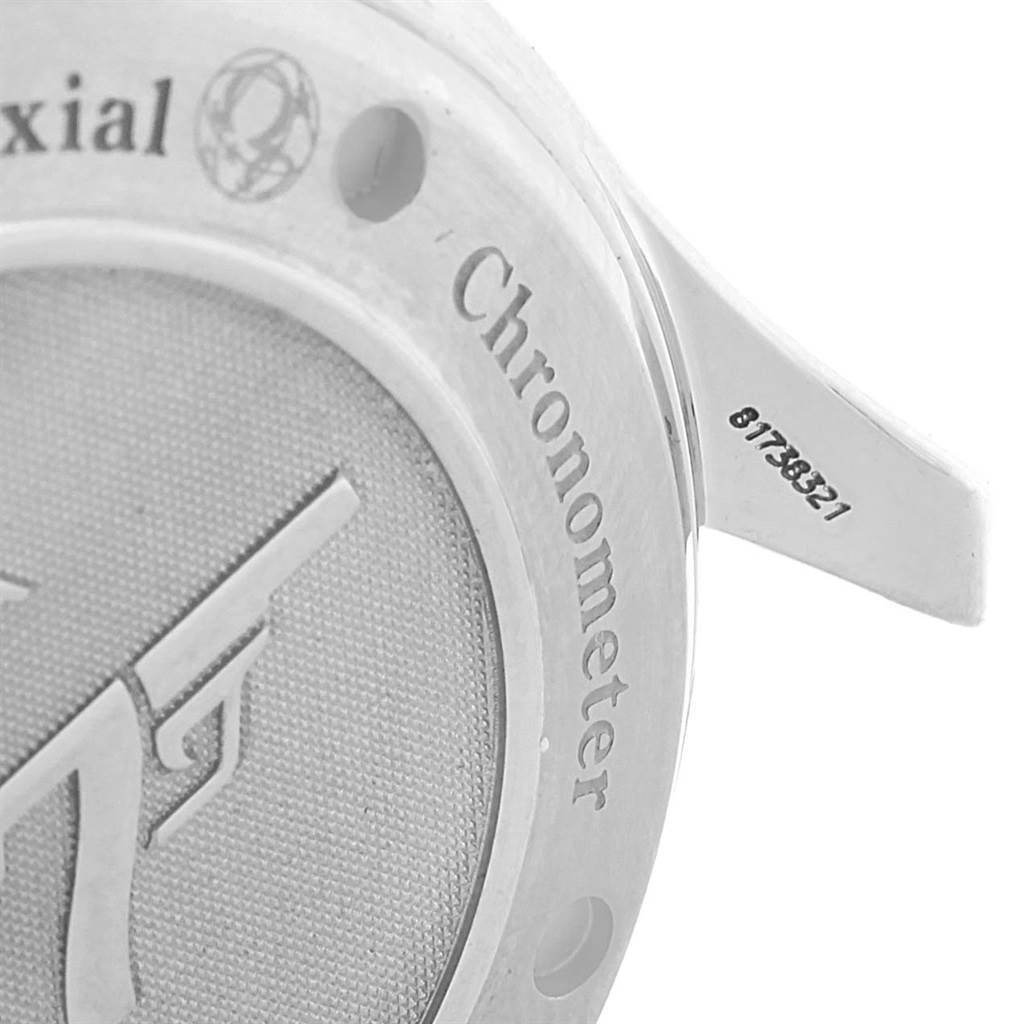 The image shows the case back of an Omega Seamaster 2226.80.00 Men's Stainless Steel Blue Dial 2226.80.00 Men's Stainless Steel Blue Dial with "Chronometer" and partial "Co-Axial" text, serial number, and a symbol.