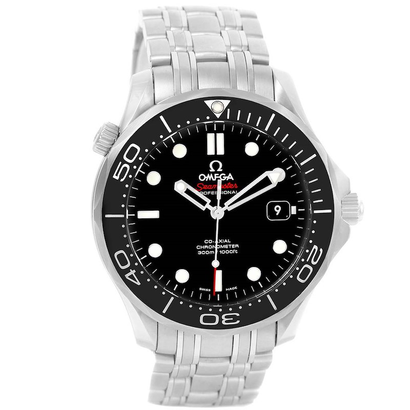 Omega Seamaster Black Dial Mens Watch 212.30.41.20.01.003 Box Card SwissWatchExpo