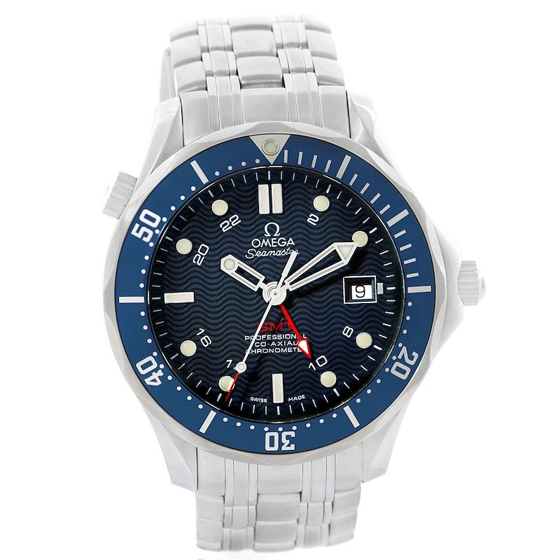 Omega Seamaster Bond 300M GMT Co-Axial Mens Watch 2535.80.00 Box Card SwissWatchExpo