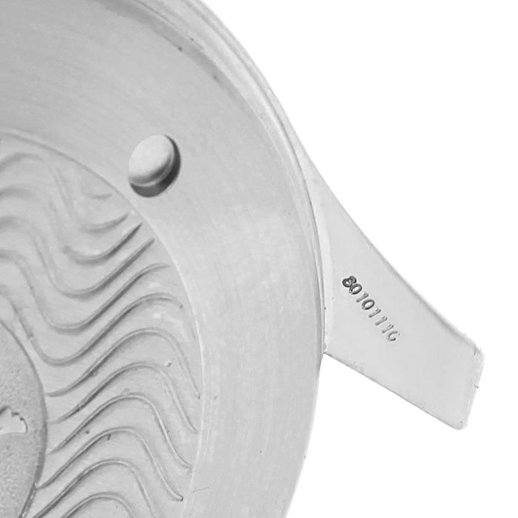 This image shows a close-up of the back casing and lug of an Omega Seamaster 2538.20.00 Men's Stainless Steel White Dial 2538.20.00 Men's Stainless Steel White Dial watch.