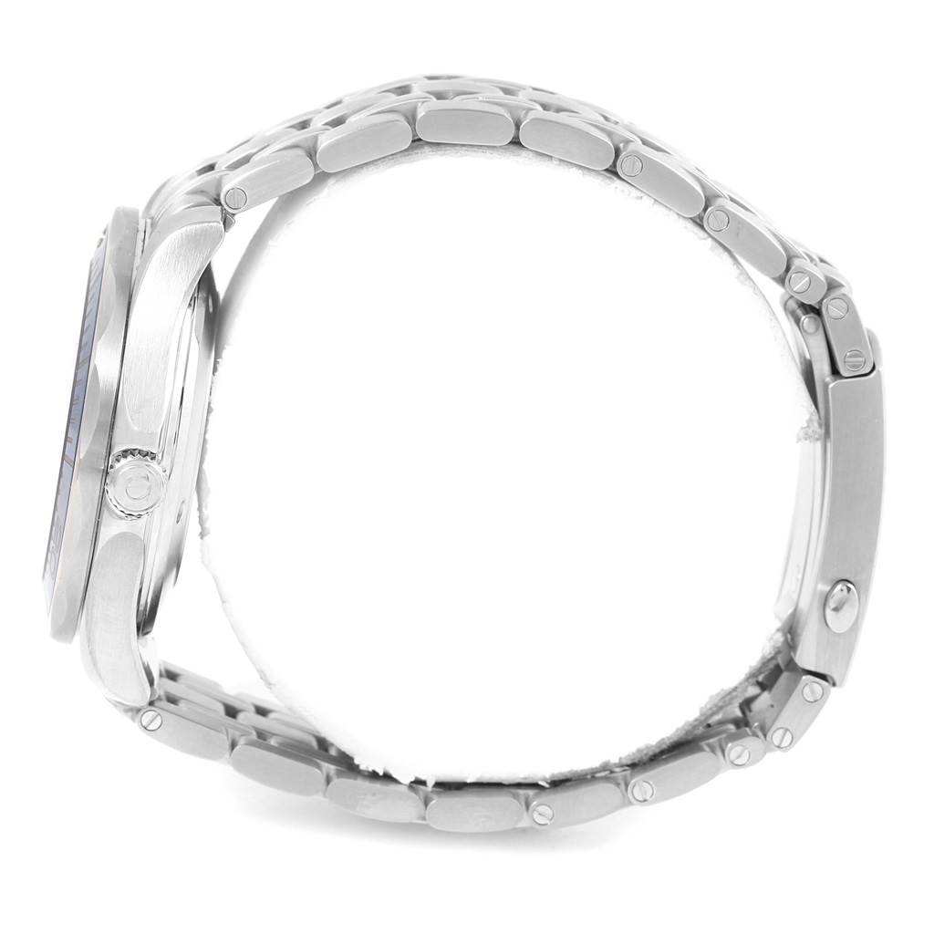 The image shows a side view of the Omega Seamaster 212.30.41.20.03.001 Men
s Stainless Steel Blue Dial 212.30.41.20.03.001 Men
s Stainless Steel Blue Dial watch, highlighting the metal bracelet and case.