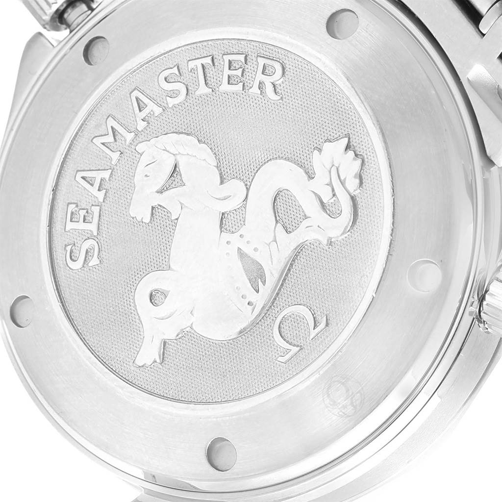 The image shows the case back of the Omega Seamaster 212.30.41.20.01.002 Men
s Stainless Steel Black Dial 212.30.41.20.01.002 Men
s Stainless Steel Black Dial watch, featuring the engraved logo and branding.