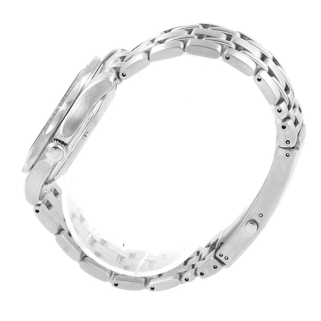 This is a side view of the Omega Seamaster 212.30.36.61.01.001 Men
s Stainless Steel Black Dial 212.30.36.61.01.001 Men
s Stainless Steel Black Dial watch, showcasing its bracelet and case.