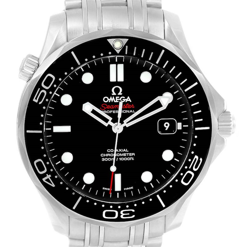 Omega Seamaster Black Dial Mens Watch 212.30.41.20.01.003 Box Card SwissWatchExpo