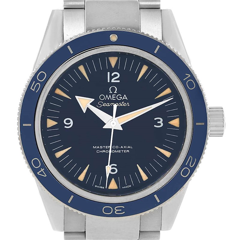Omega Seamaster 300 Blue Dial Titanium Watch 233.90.41.21.03.001 SwissWatchExpo