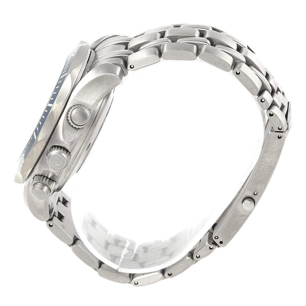 The image shows the side profile and part of the bracelet of an Omega Seamaster 2298.80.00 Men
s Titanium Blue Dial 2298.80.00 Men
s Titanium Blue Dial watch.