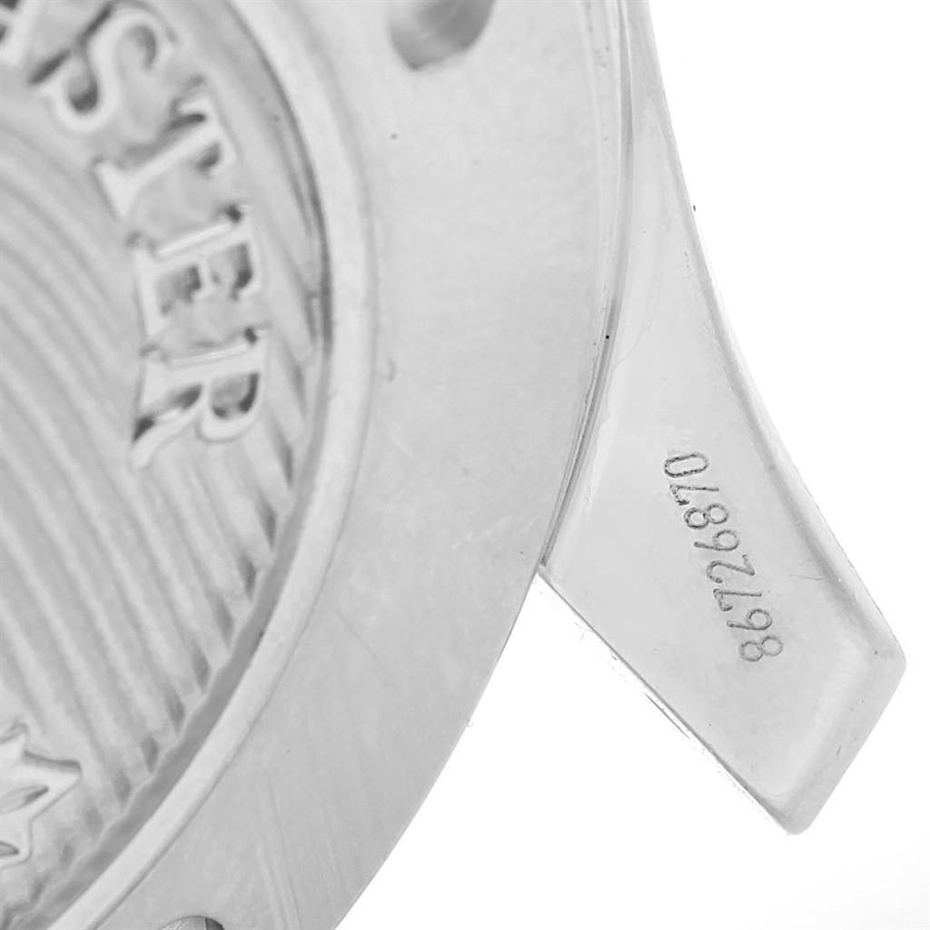 This image shows a close-up of the back case and serial number of the Omega Seamaster 212.30.44.50.03.001 Men
s Stainless Steel Blue Dial 212.30.44.50.03.001 Men
s Stainless Steel Blue Dial watch.