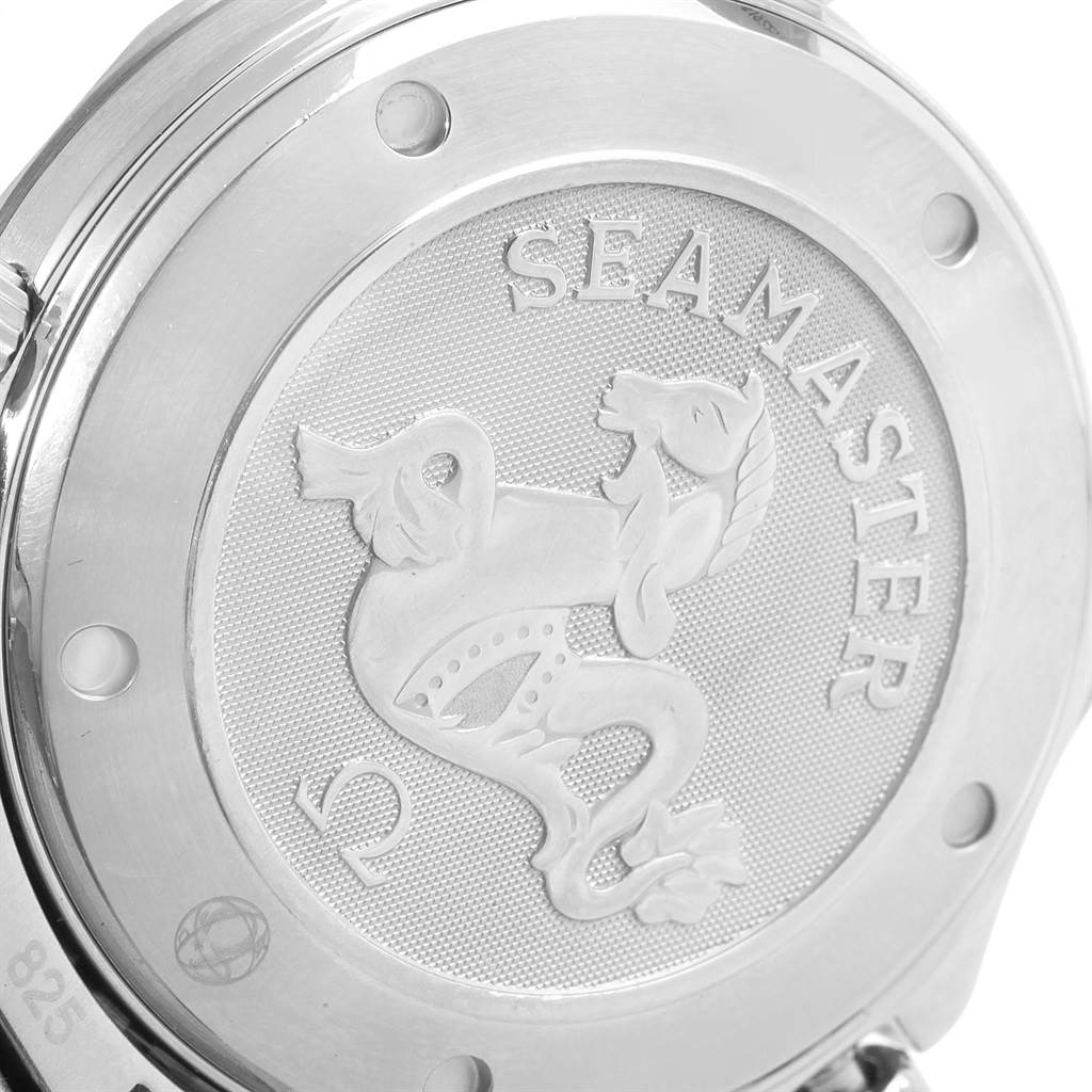 The image shows the back case of an Omega Seamaster 212.30.41.20.01.002 Men
s Stainless Steel Black Dial 212.30.41.20.01.002 Men
s Stainless Steel Black Dial watch, featuring the engraved logo and model name.