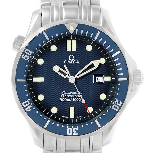 Photo of Omega Seamaster Bond Blue Wave Dial 41 Steel Watch 2541.80.00 Card
