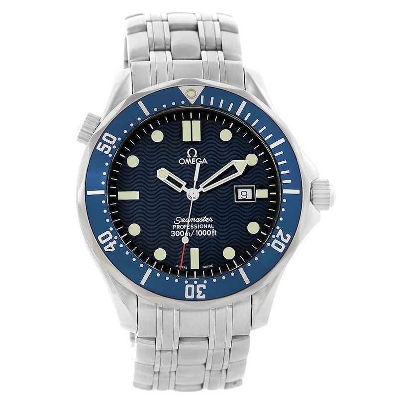 Omega Seamaster Bond Blue Wave Dial 41 Steel Watch 2541.80.00 SwissWatchExpo