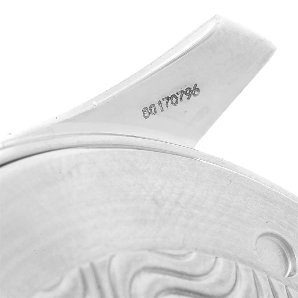 The image shows a close-up angle of the case back and serial number of an Omega Seamaster 2254.50.00 Men
s Stainless Steel Black Dial 2254.50.00 Men
s Stainless Steel Black Dial watch.