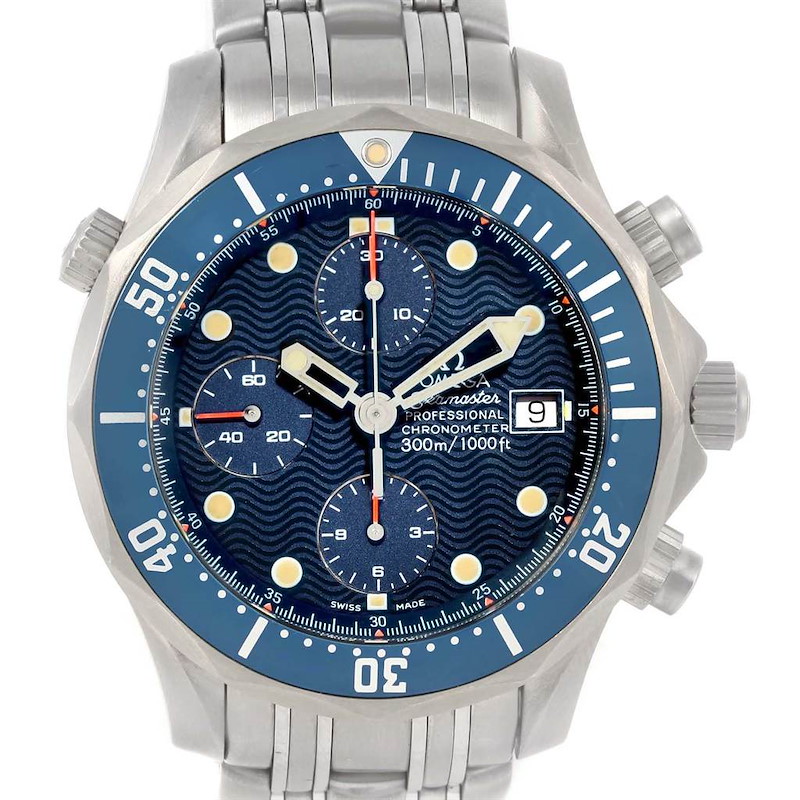 Omega Seamaster Chronograph Blue Dial Titanium Watch 2298.80.00 SwissWatchExpo
