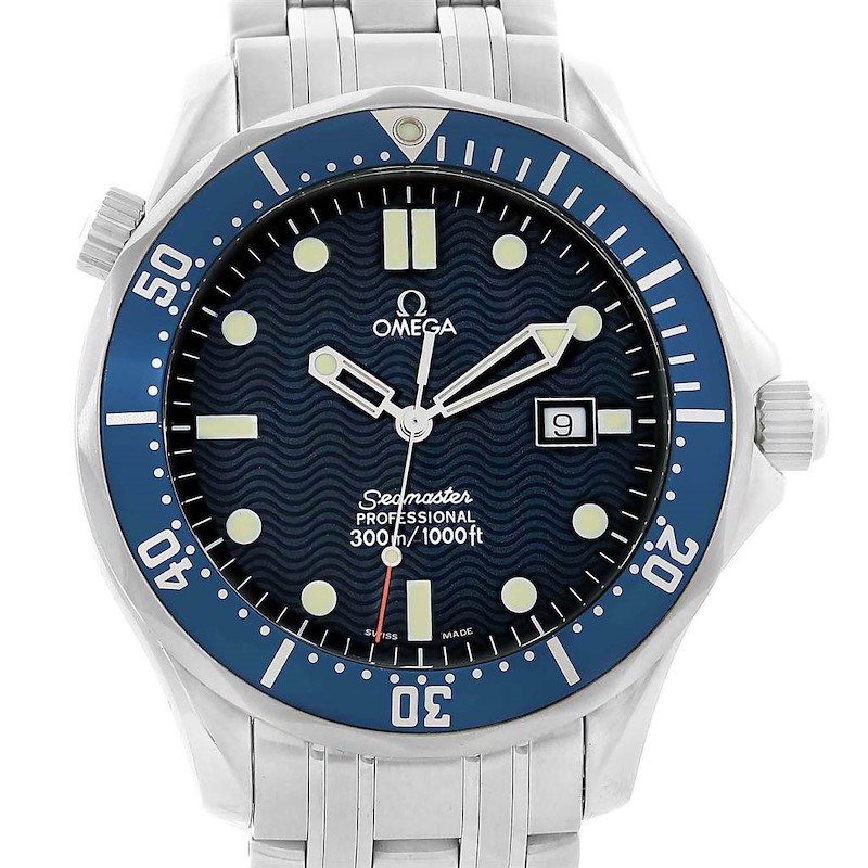 Omega Seamaster Bond Blue Wave Dial 41 mm Steel Watch 2541.80.00 SwissWatchExpo