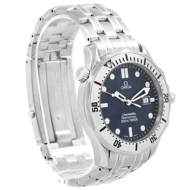 Omega Seamaster 300m Blue Wave Dial 41mm Mens Watch 2542.80.00 SwissWatchExpo