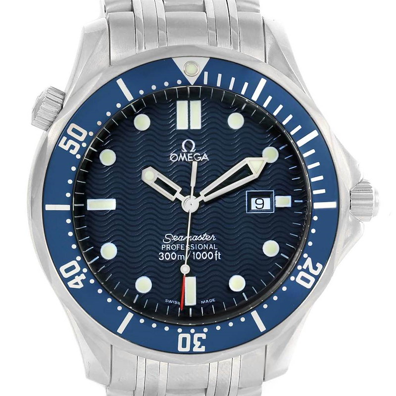 Omega Seamaster Bond Blue Wave Dial 41mm Steel Watch 2541.80 SwissWatchExpo