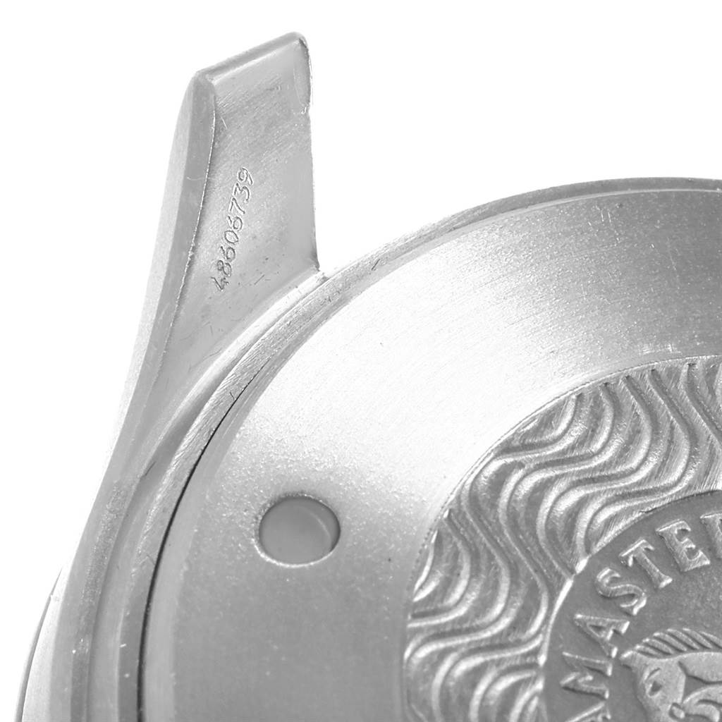 This image shows a close-up of the case back and one lug of an Omega Seamaster 2298.80.00 Men
s Titanium Blue Dial 2298.80.00 Men
s Titanium Blue Dial watch.