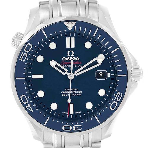 Photo of Omega Seamaster 41 Co-Axial Blue Dial Mens Watch 212.30.41.20.03.001