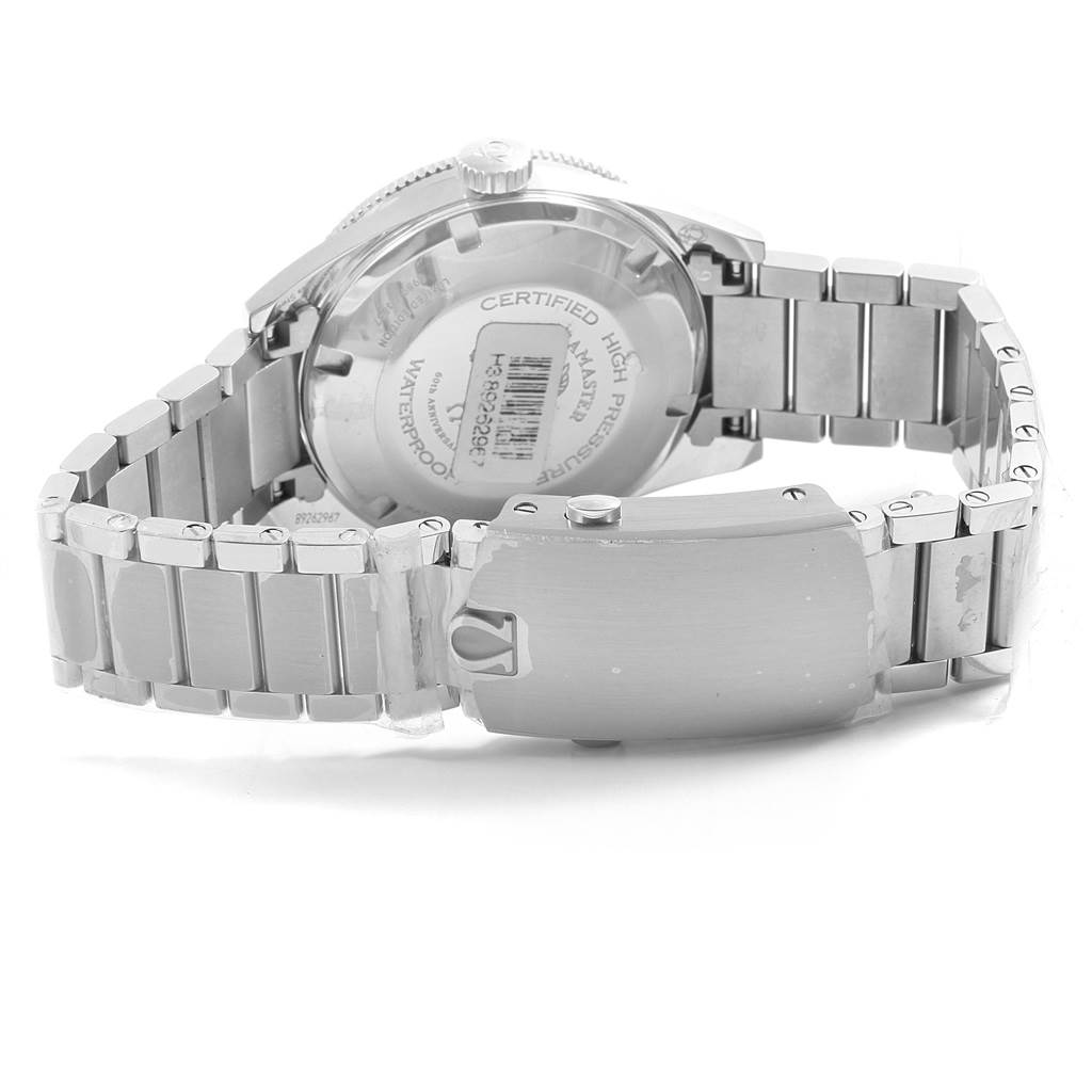 This image shows the back and bracelet of an Omega Seamaster 234.10.39.20.01.001 Men's Stainless Steel Black Dial 234.10.39.20.01.001 Men's Stainless Steel Black Dial watch from a rear angle.