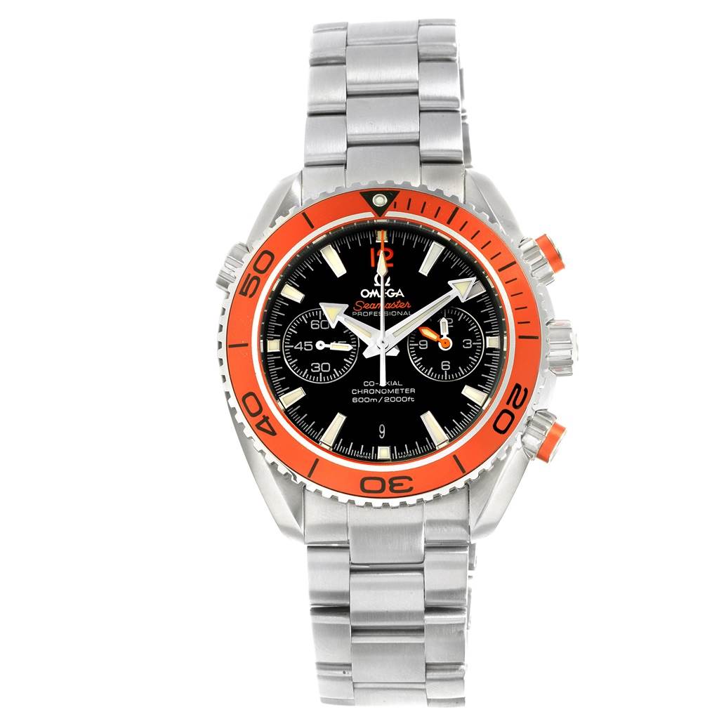 The Omega Seamaster 232.30.46.51.01.002 Men
s Stainless Steel Black Dial 232.30.46.51.01.002 Men
s Stainless Steel Black Dial watch is shown from the front, displaying the dial, bezel, and bracelet.