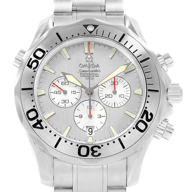 Omega Seamaster Silver Dial Special Edition Chronograph Watch 2589.30.00 SwissWatchExpo
