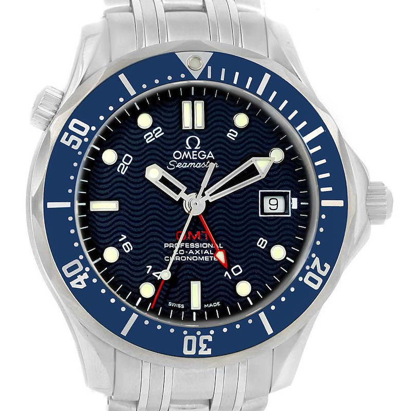 Omega Seamaster Bond 300M GMT Co-Axial Mens Watch 2535.80.00 Cards SwissWatchExpo