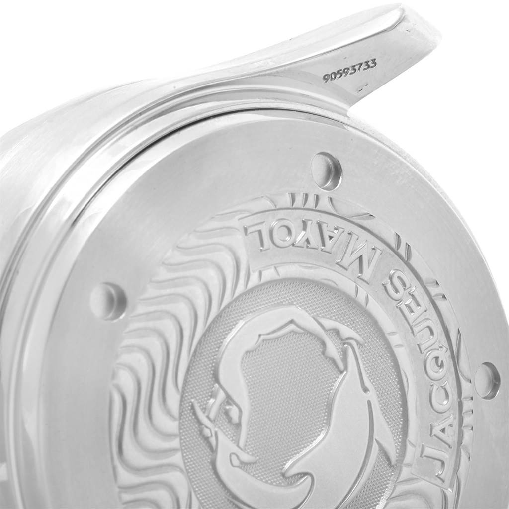 This image shows the case back of the Omega Seamaster 2595.30.00 Men
s Stainless Steel Silver Dial 2595.30.00 Men
s Stainless Steel Silver Dial watch.