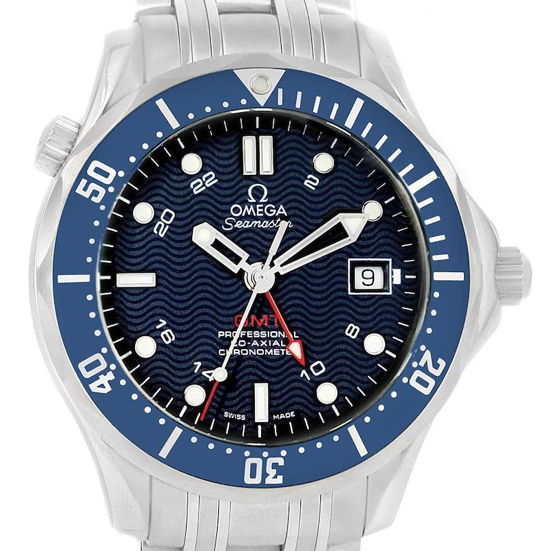 Omega Seamaster Bond 300M GMT Steel Watch 2535.80.00 Box Cards SwissWatchExpo