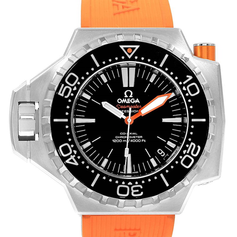 Omega Seamaster Ploprof 1200m Orange Strap Mens Watch 224.32.55.21.01.002 SwissWatchExpo