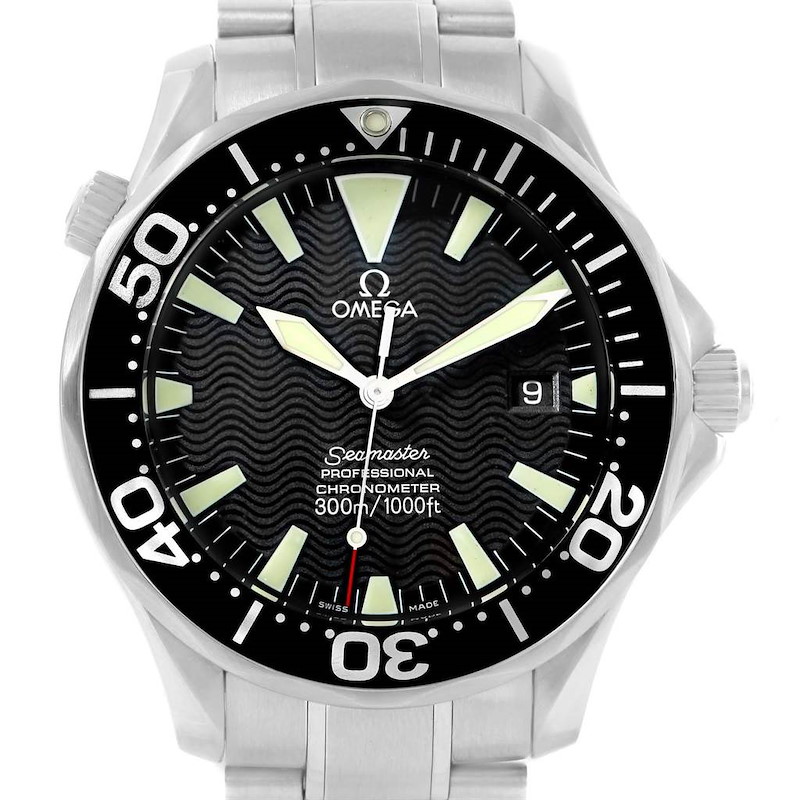 Omega Seamaster 41 300M Black Dial Mens Watch 2254.50.00 Card SwissWatchExpo