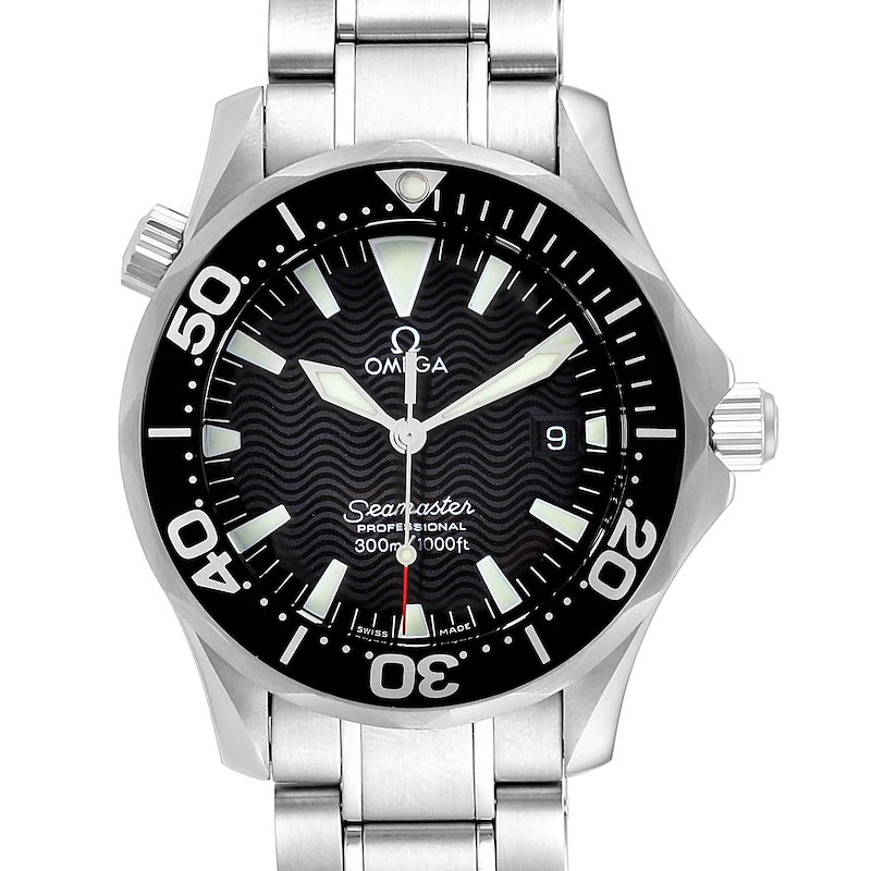 Omega Seamaster Midsize Black Dial Steel Quartz Mens Watch 2262.50.00 SwissWatchExpo