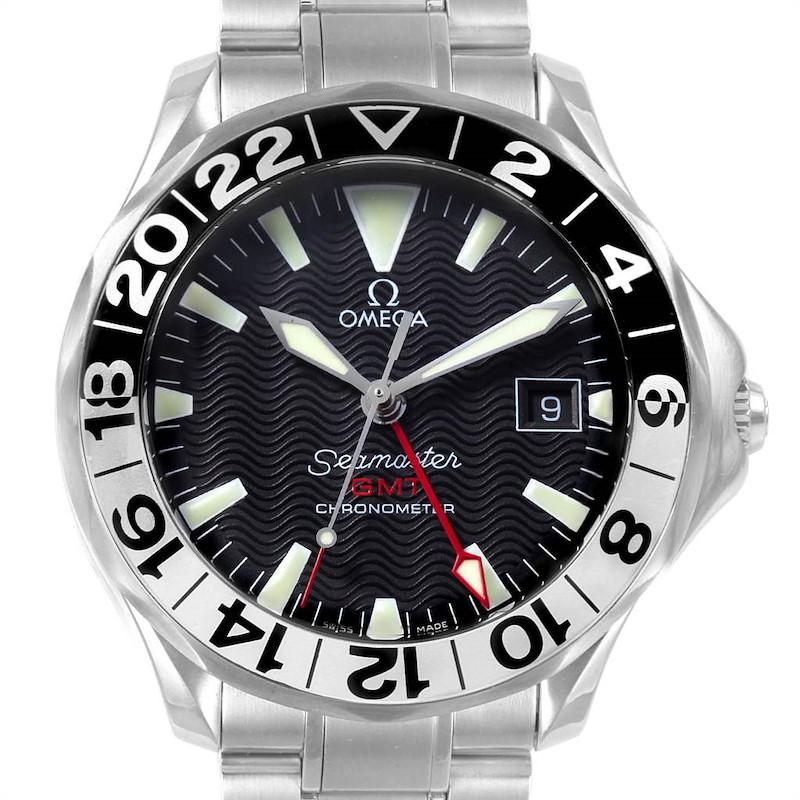Omega Seamaster GMT 50th Anniversary Steel Mens Watch 2234.50.00 Card SwissWatchExpo