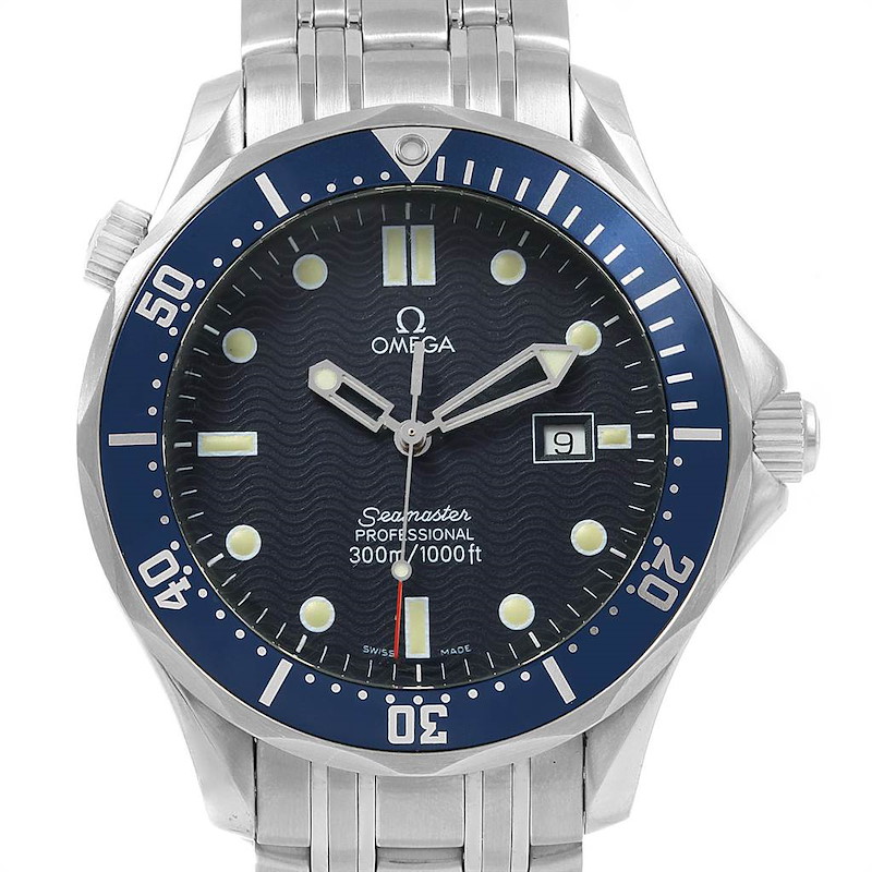 Omega Seamaster 41 James Bond Blue Dial Steel Watch 2541.80.00 SwissWatchExpo