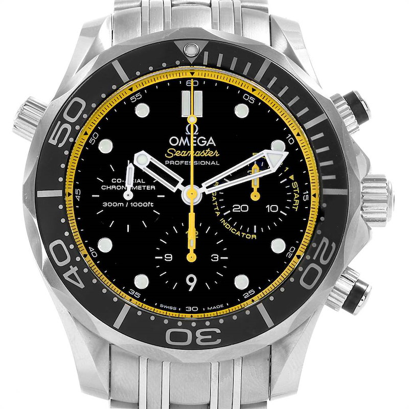 Omega Seamaster Regatta Yellow Hands Watch 212.30.44.50.01.002 Box SwissWatchExpo