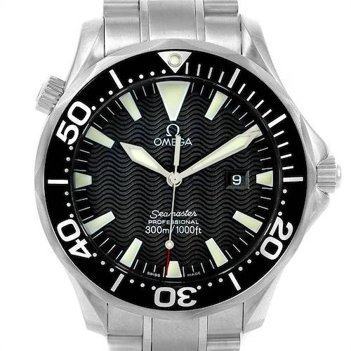 Photo of Omega Seamaster 41mm Black Wave Dial Steel Mens Watch 2264.50.00 Card