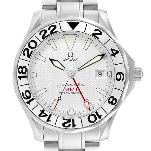 Photo of Omega Seamaster 300M GMT White Wave Dial Watch 2538.20.00 Card