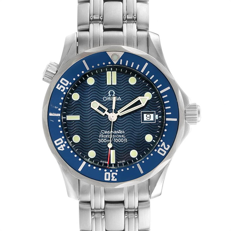 Omega Seamaster Bond 36 Midsize Blue Dial Watch 2561.80.00 Box Card SwissWatchExpo