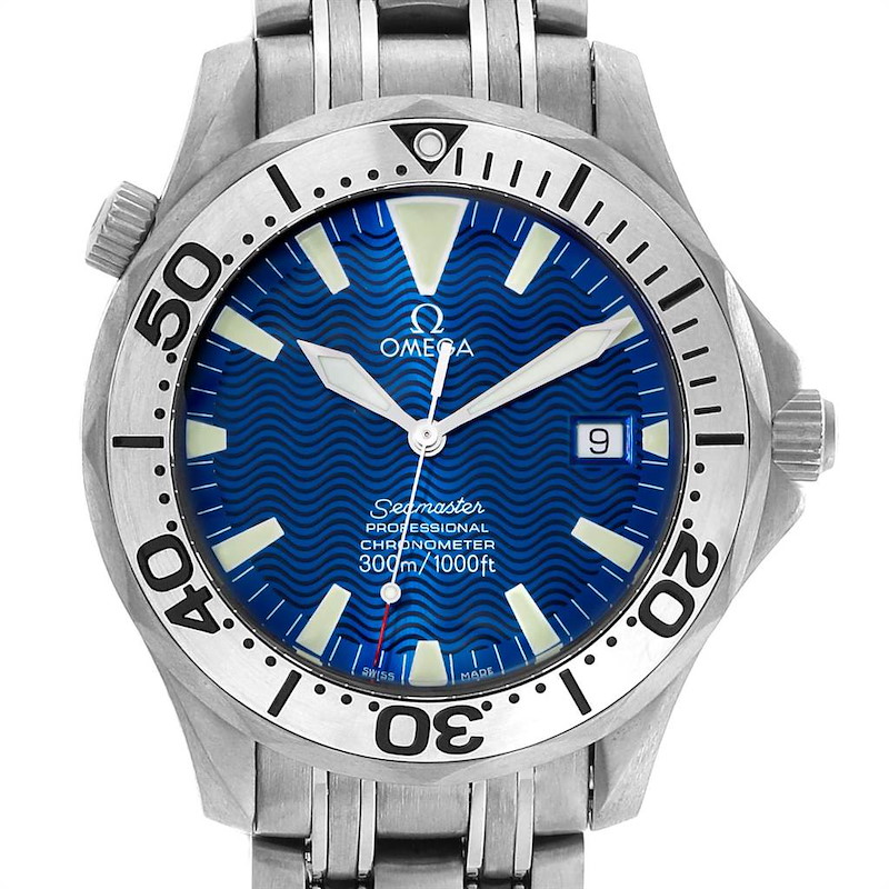 Omega Seamaster Titanium Blue Dial Mens Watch 2231.80.00 SwissWatchExpo