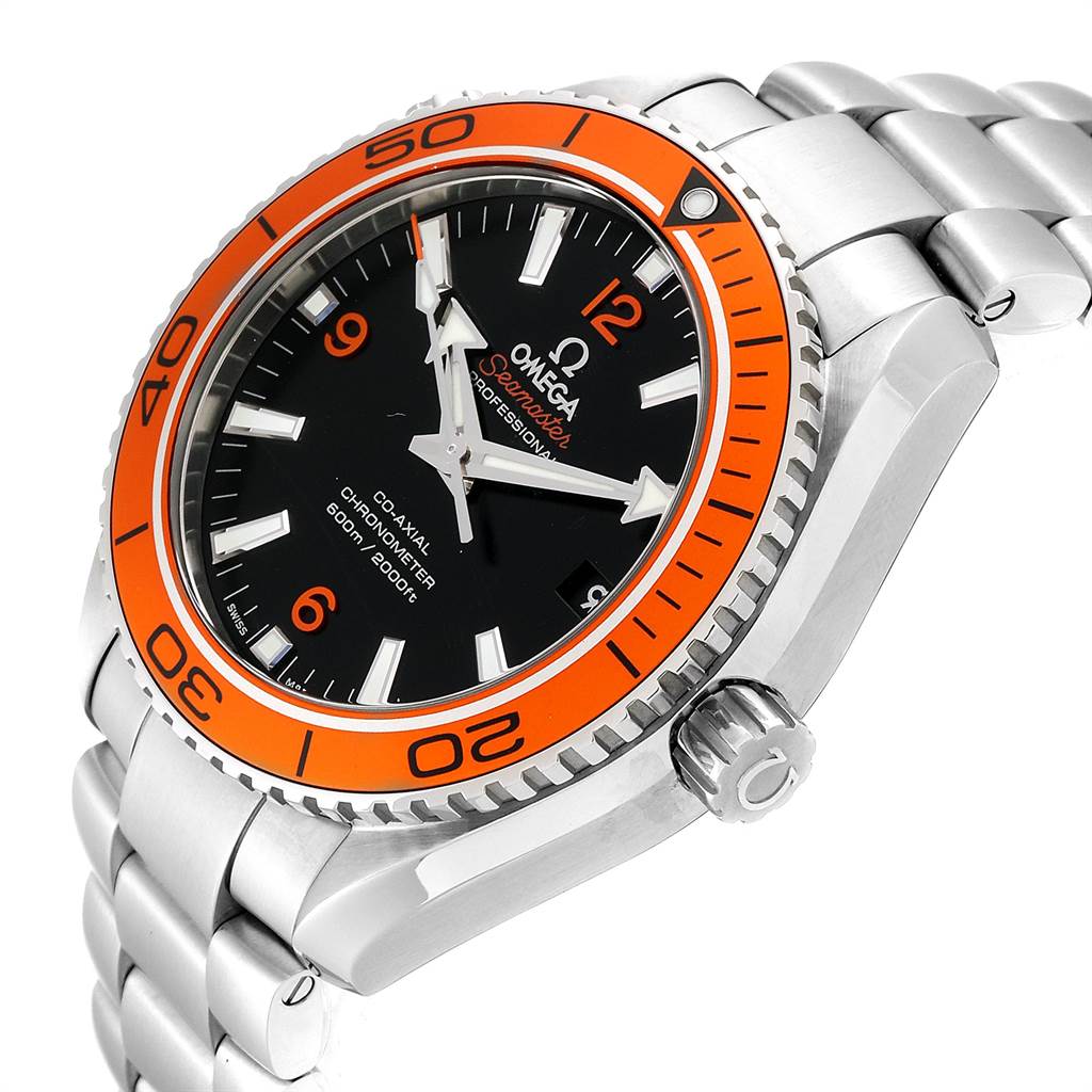 The image shows an Omega Seamaster 232.30.42.21.01.002 Men
s Stainless Steel Black Dial 232.30.42.21.01.002 Men
s Stainless Steel Black Dial watch at a slight angle, displaying the face, bezel, crown, and part of the bracelet.