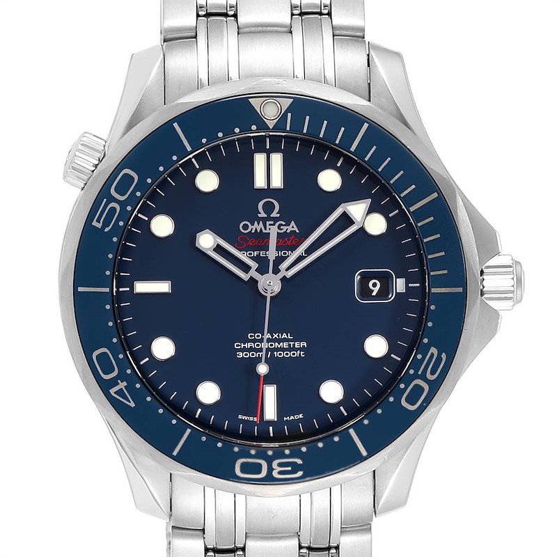 Omega Seamaster 41mm Co-Axial Blue Dial Mens Watch 212.30.41.20.03.001 SwissWatchExpo