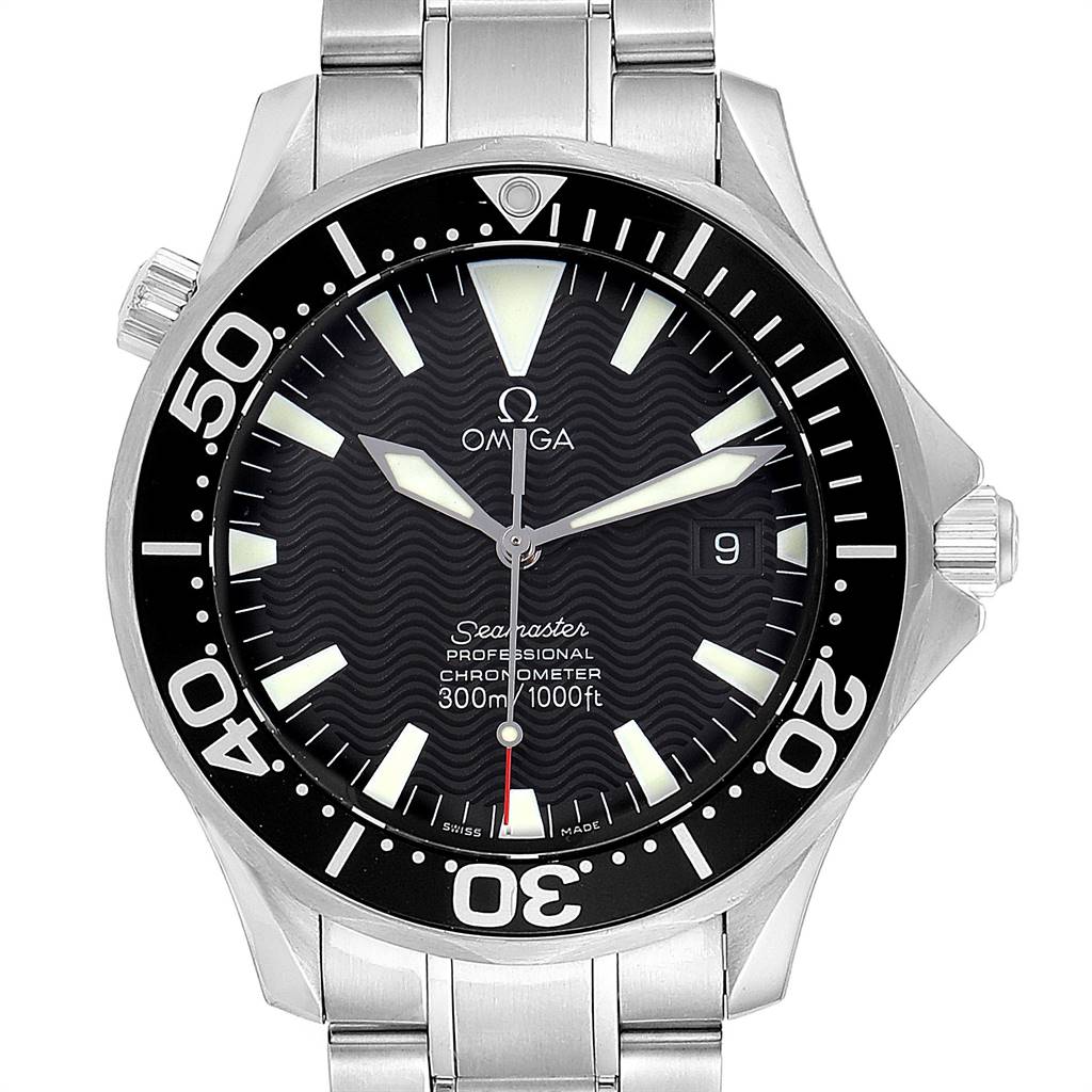 Omega Seamaster 41mm Black Wave Dial Steel Mens Watch 2254.50.00 ...