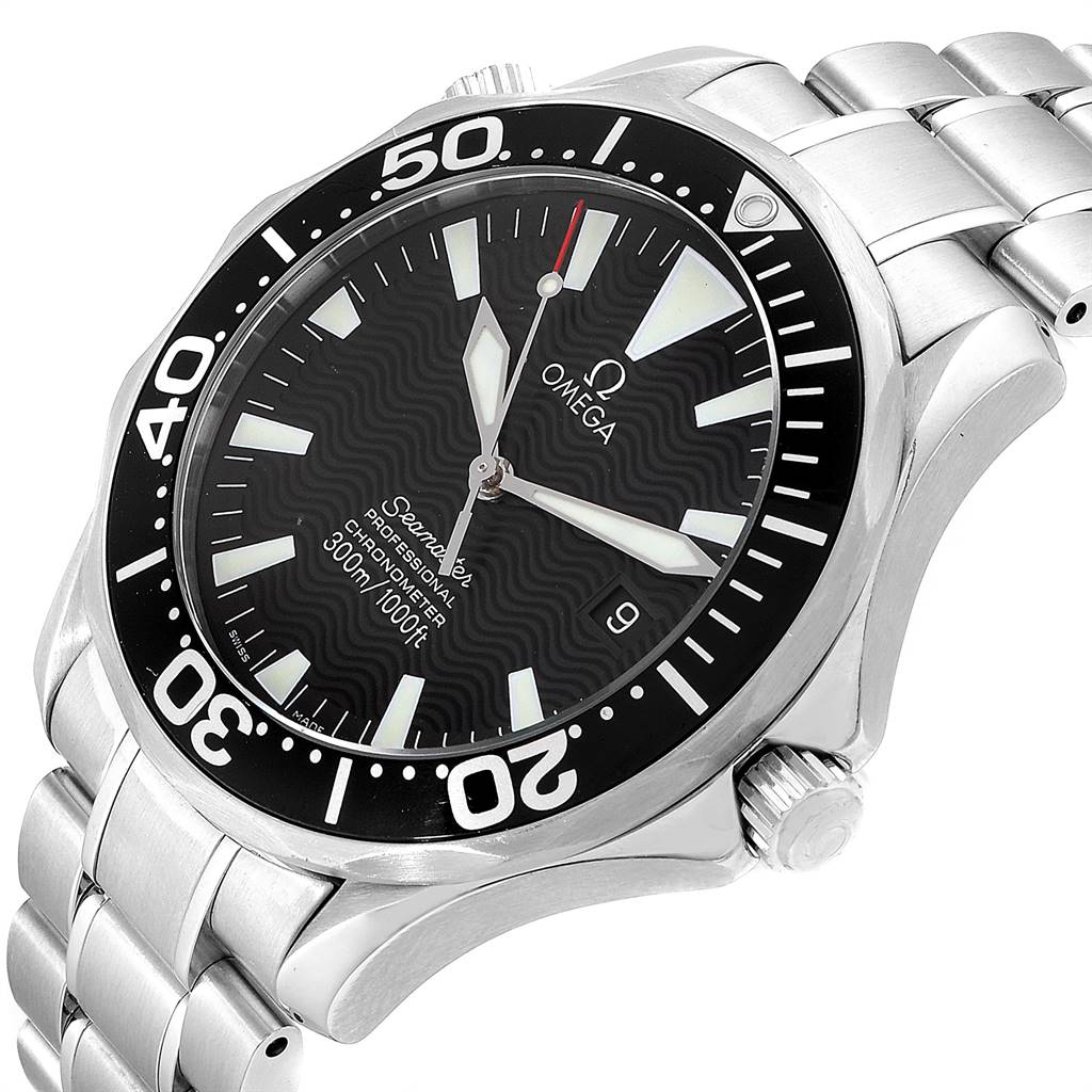 Omega Seamaster 41mm Black Wave Dial Steel Mens Watch 2254.50.00 ...