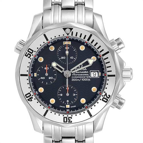 Photo of Omega Seamaster Blue Dial Chronograph Steel Mens Watch 2598.80.00