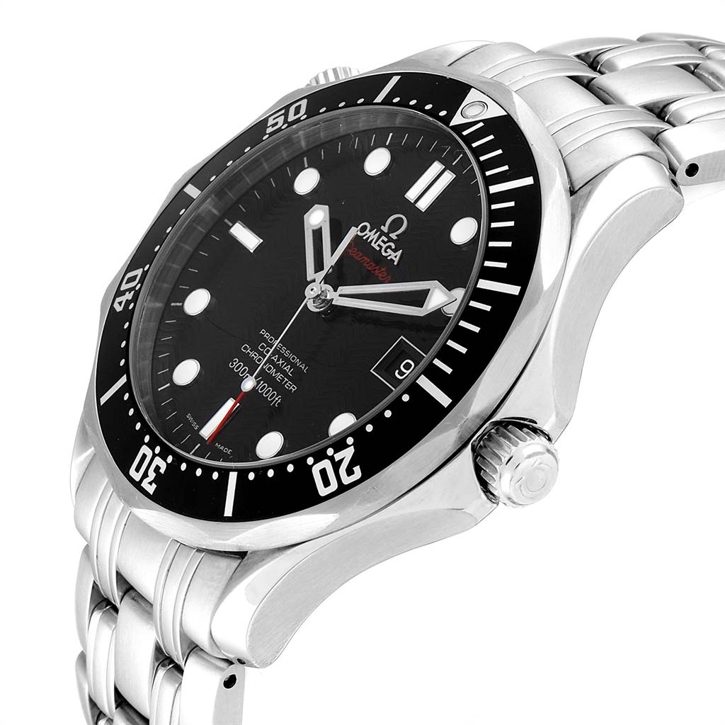 Omega Seamaster Black Wave Dial Steel Mens Watch 212.30.41.20.01.002 ...