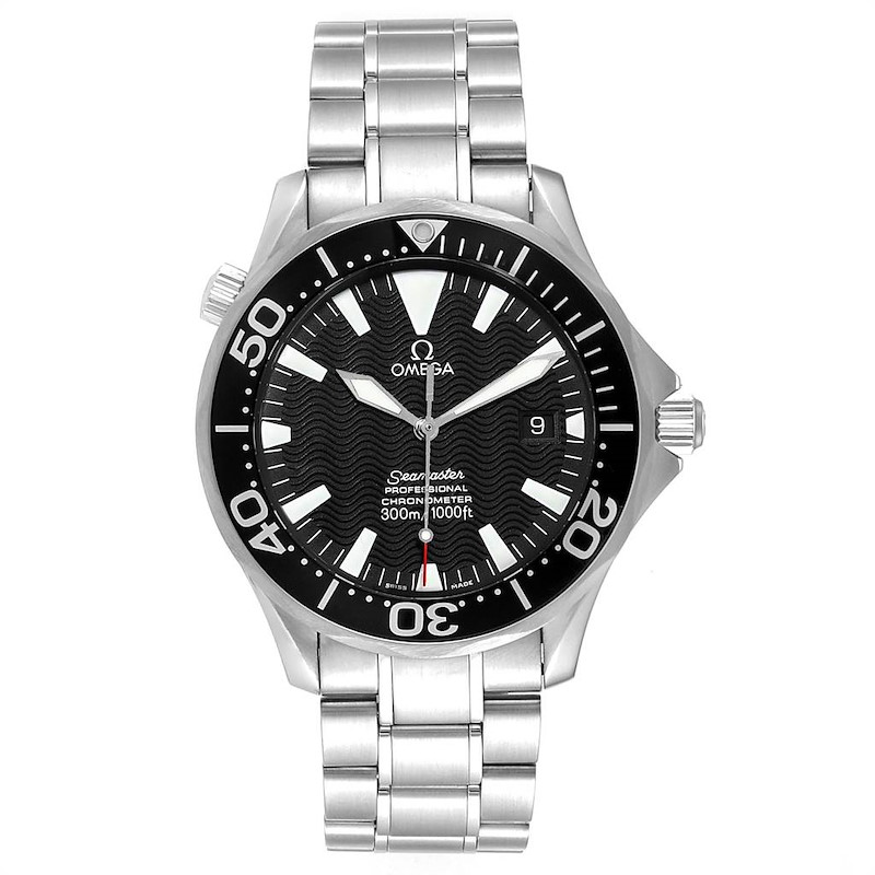 Omega Seamaster 41mm Black Wave Dial Steel Mens Watch 2254.50.00 ...