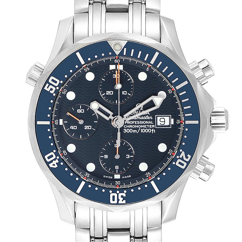 Omega Seamaster Bond Blue Dial Chronograph Steel Mens Watch 2599.80.00 SwissWatchExpo