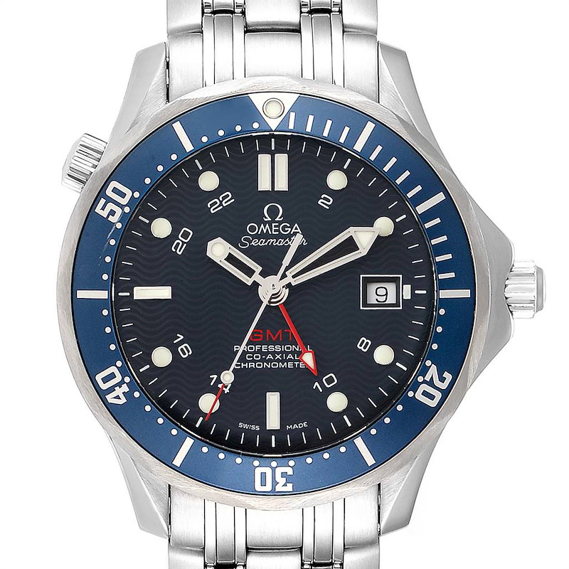 Omega Seamaster Bond 300M GMT Co-Axial Mens Watch 2535.80.00 Box Card SwissWatchExpo