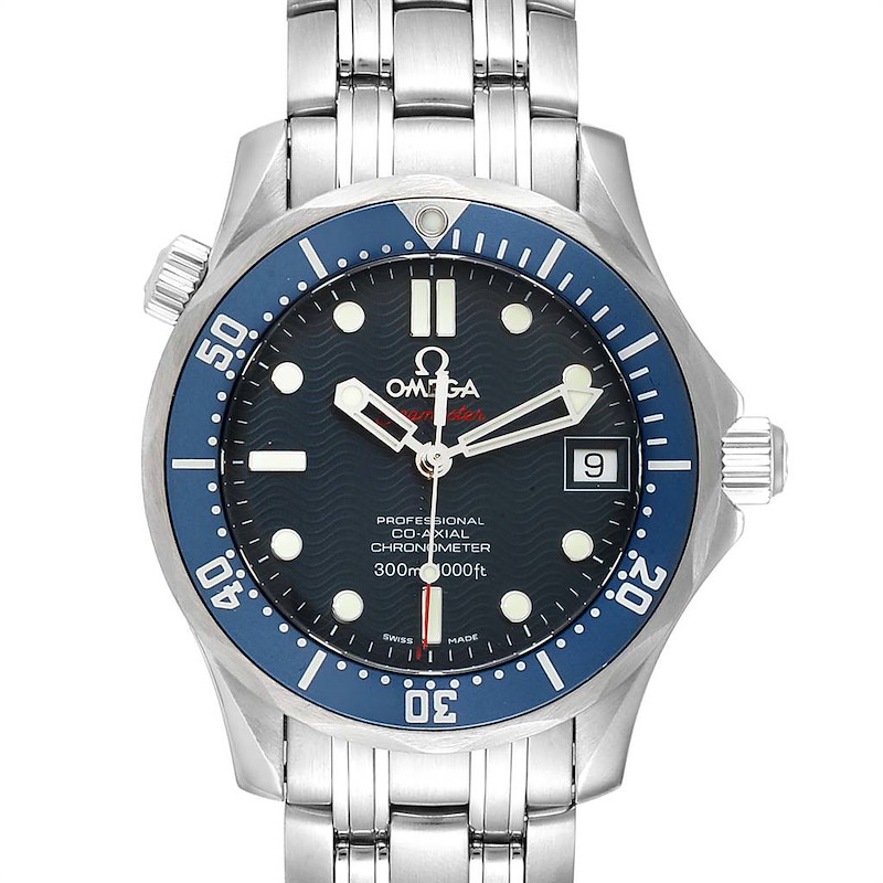 Omega Seamaster Bond 300M Blue Wave Dial Mens Watch 2222.80.00 SwissWatchExpo